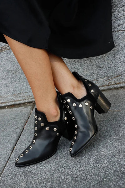 Giselle | Studded Ankle Boot With Wide Heel