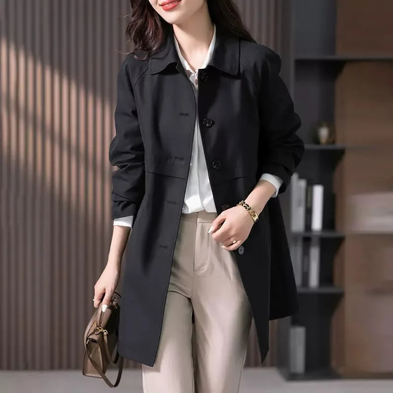 Sarah | Women’s Casual Button Front Long Trench Coat