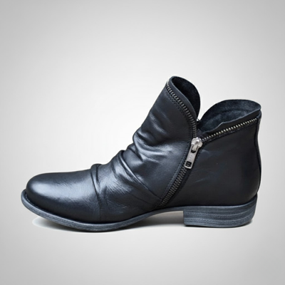 Orthopedic Leather Zip Boots