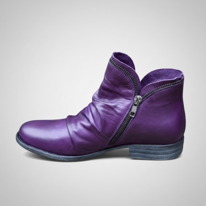 Orthopedic Leather Zip Boots