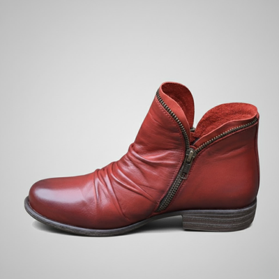 Orthopedic Leather Zip Boots