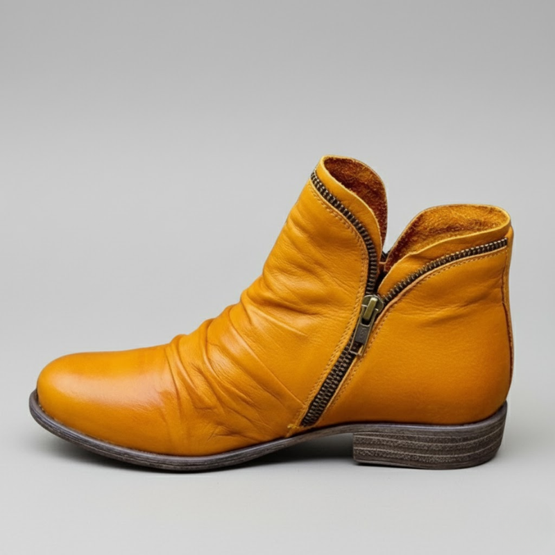 Orthopedic Leather Zip Boots