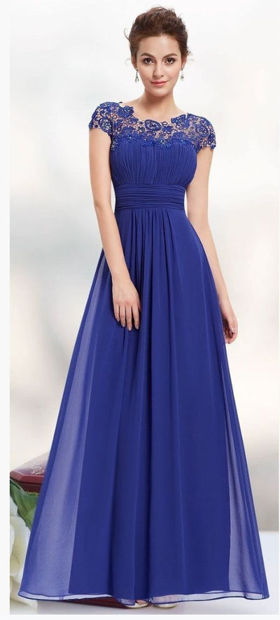 Shirley | Lacey Neckline Bridesmaid Dress