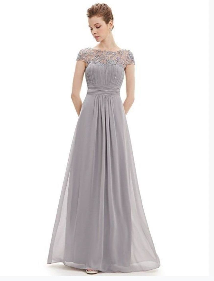 Shirley | Lacey Neckline Bridesmaid Dress