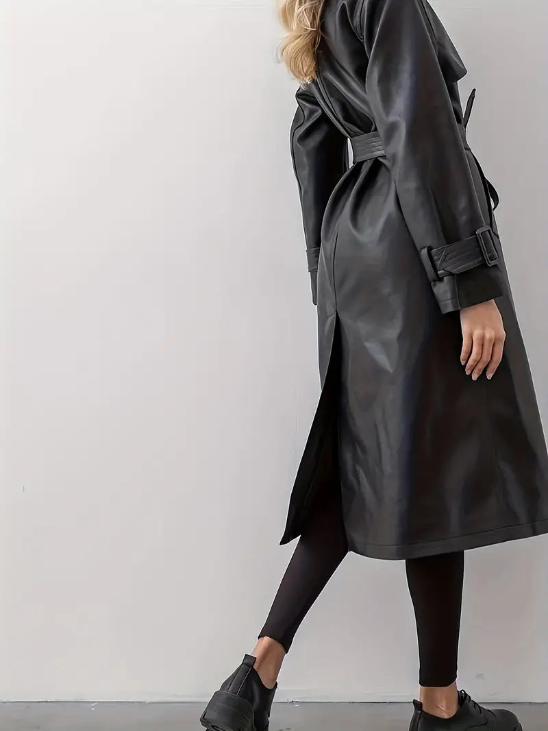 Eleanor | Women’s Long Belted Double-Breasted Trench Coat