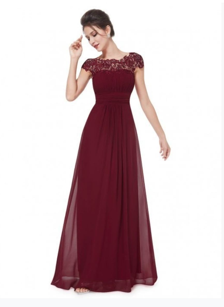 Shirley | Lacey Neckline Bridesmaid Dress