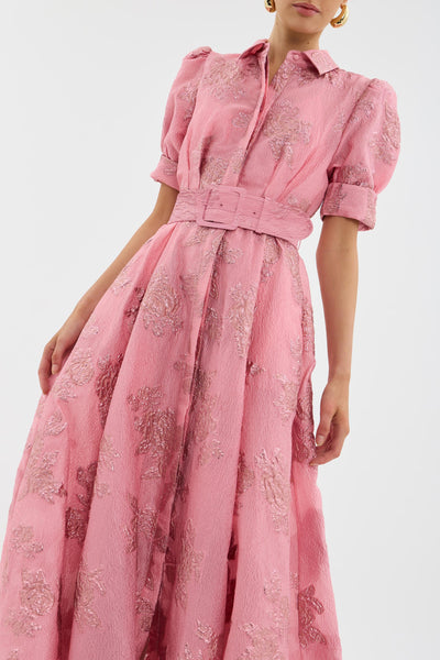 Vivian - Short Floral Puff Sleeves Dress