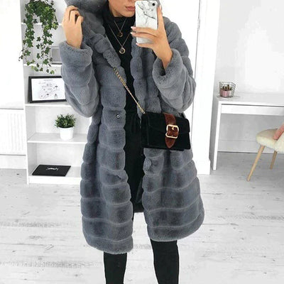 Alexa | Women’s Elegant Button-Down Faux Fur Coat