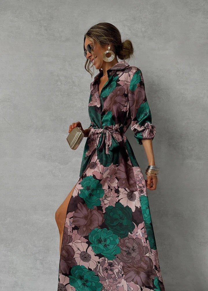 Orchid | Elegant Floral V-neck Dress