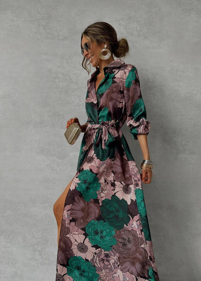 Orchid | Elegant Floral V-neck Dress
