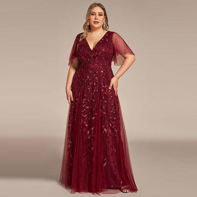 Serena | Plus Size Sequined Mesh Fishtail Evening & Bridesmaid Dress