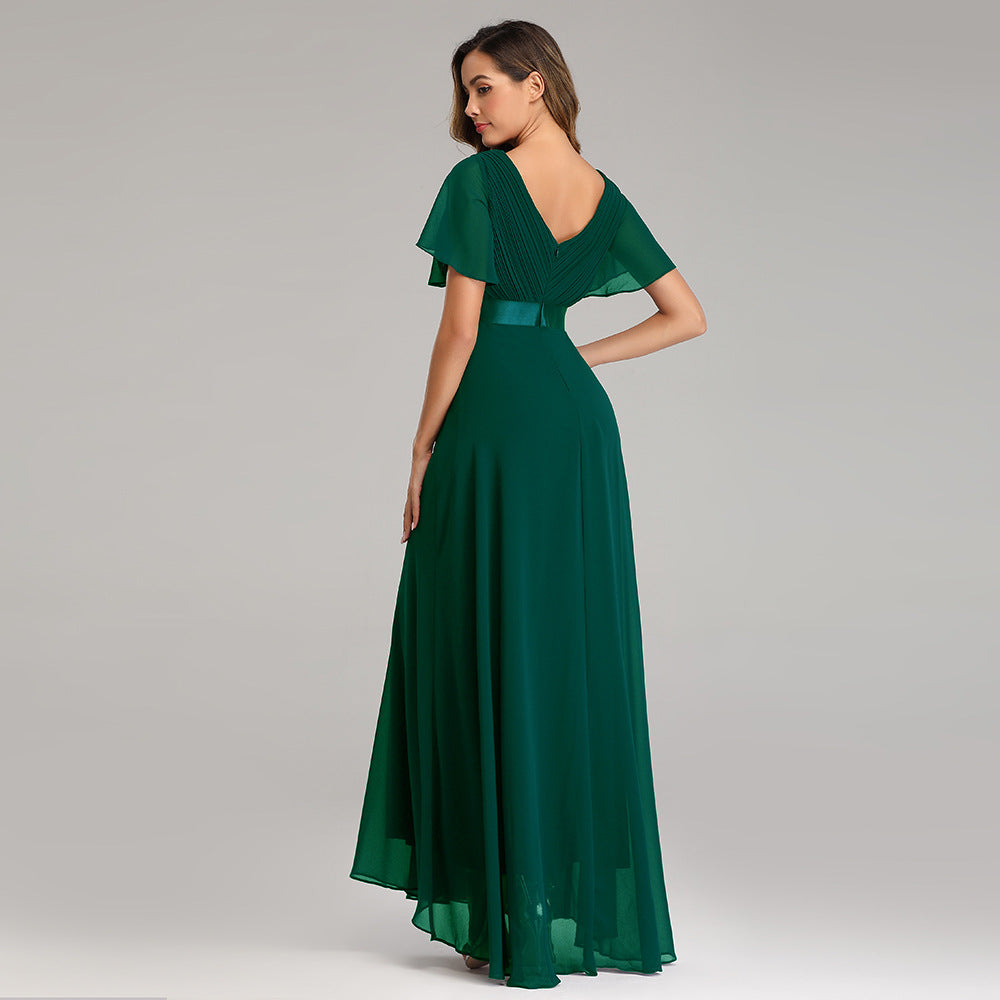 Celeste | Plus Size Double V-Neck Chiffon Evening Dress