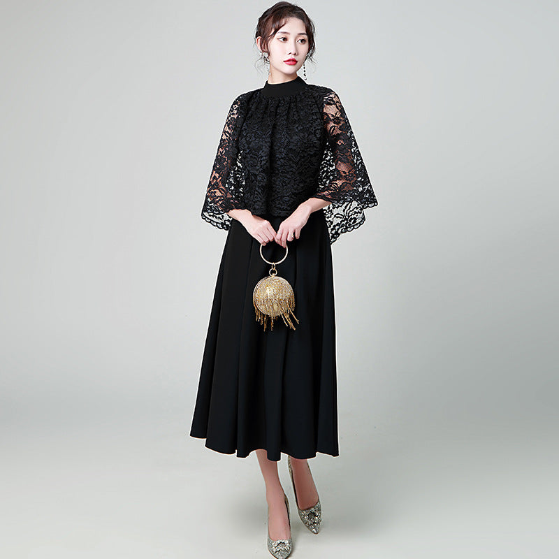 Elara | Navy Blue Long Evening Dress