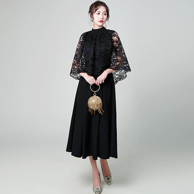 Elara | Navy Blue Long Evening Dress