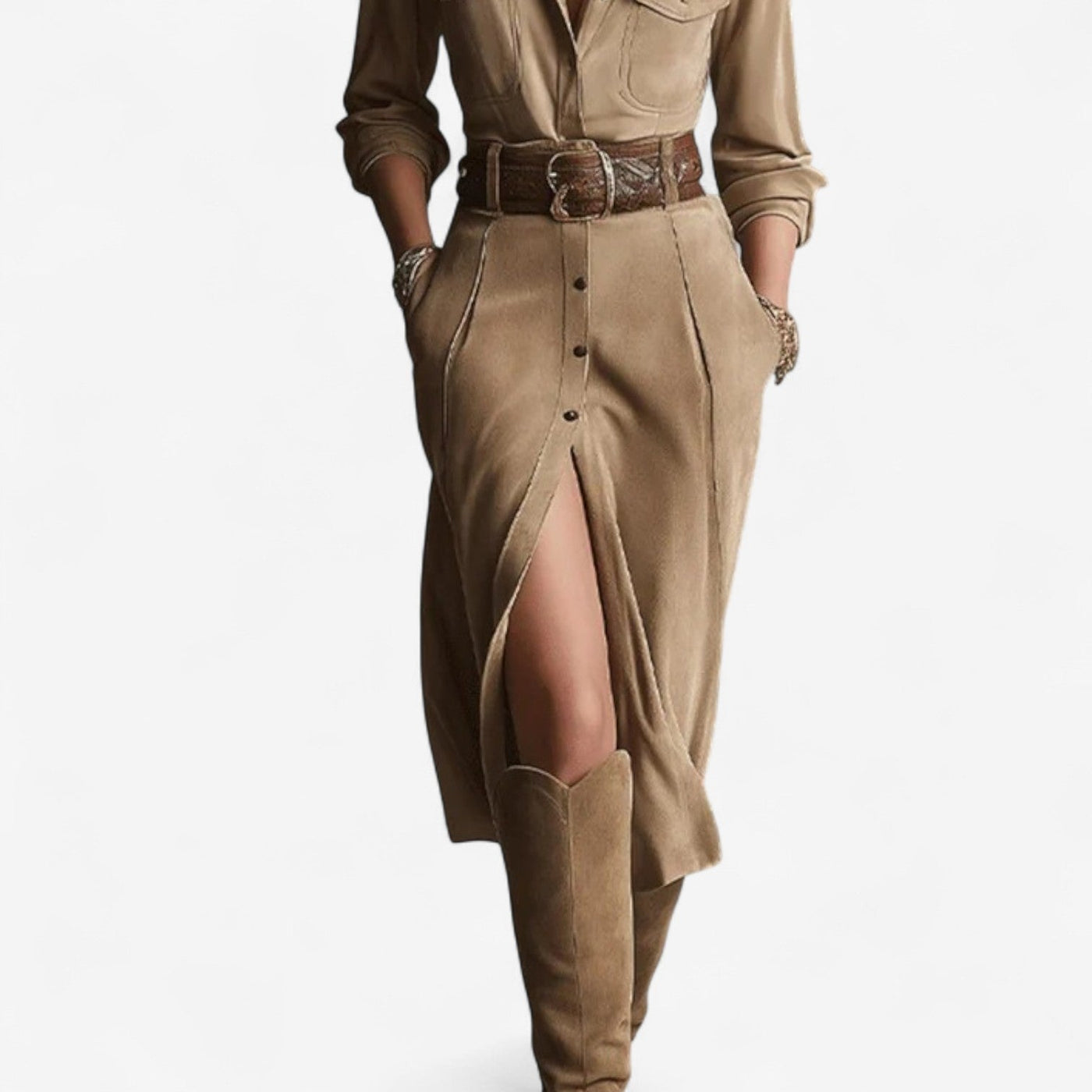 Cathy™ Belted Shirt Dress