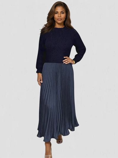 ELEGANCE PLEATED HOLIDAY DRESS
