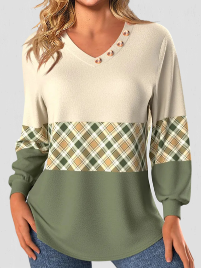 MEADOW PLAID COMFORT TOP