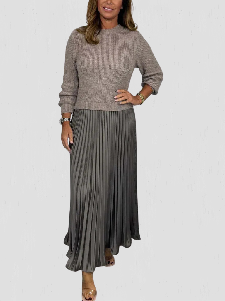 ELEGANCE PLEATED HOLIDAY DRESS