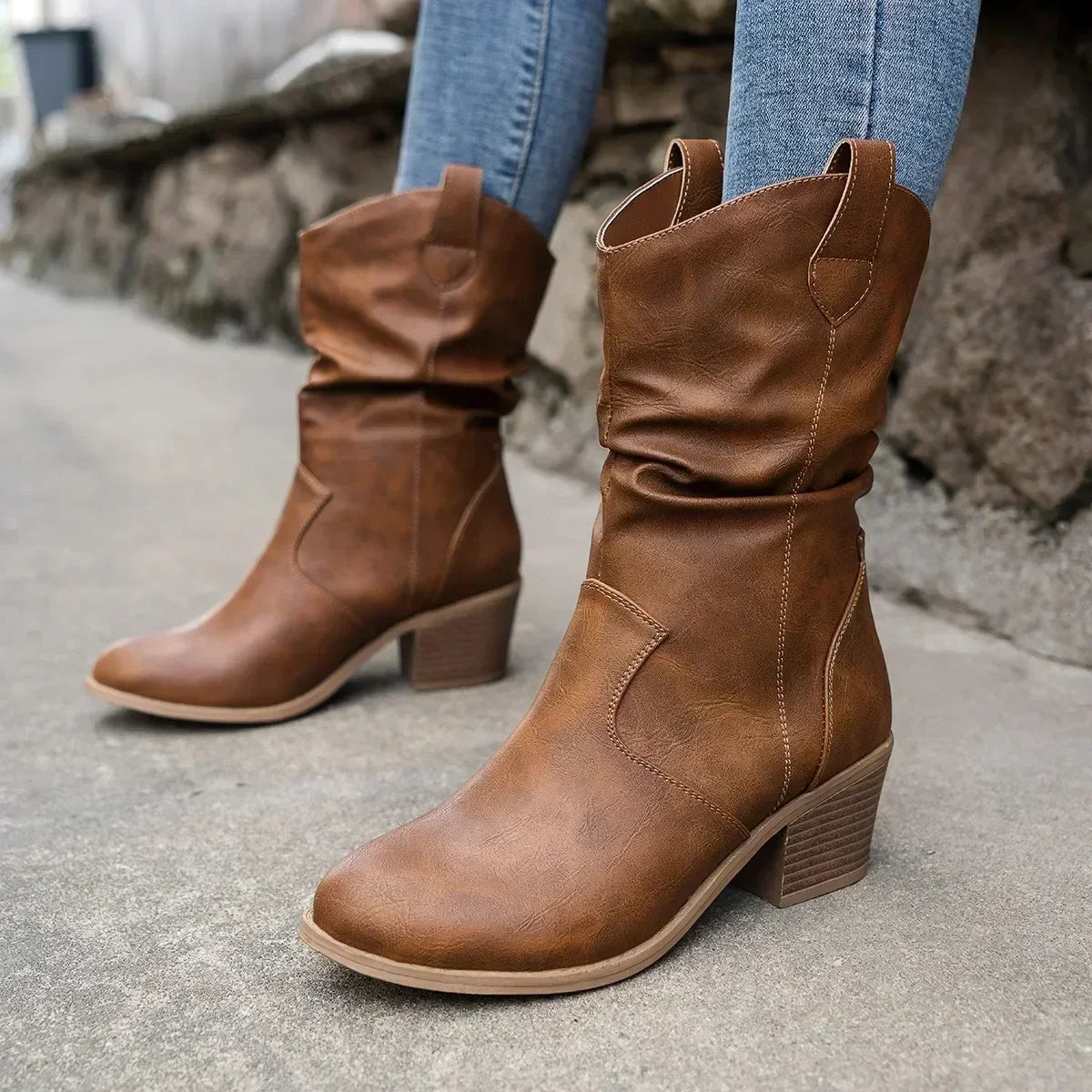 Classic Mid-Calf Western Boots
