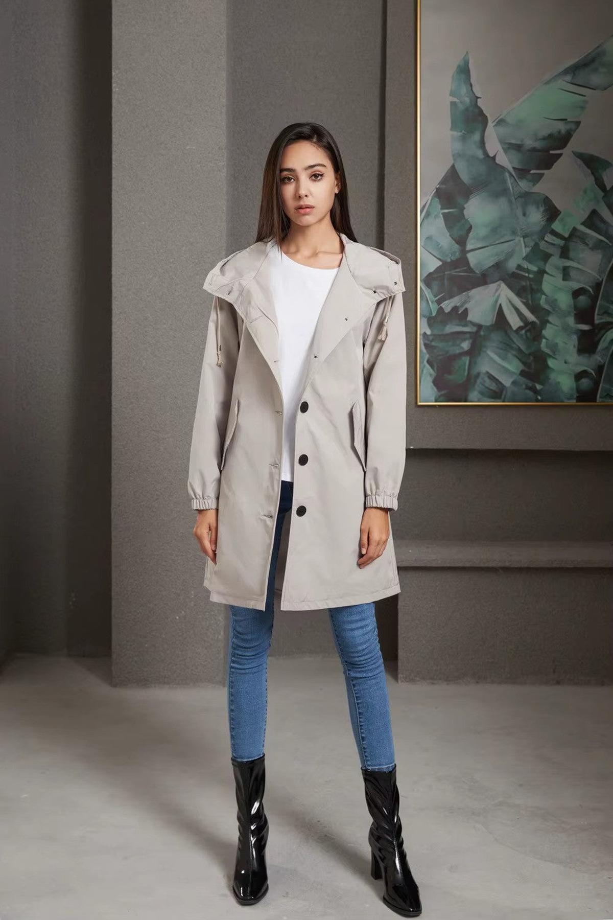 Megan | Women’s Casual Long Button Front Coat