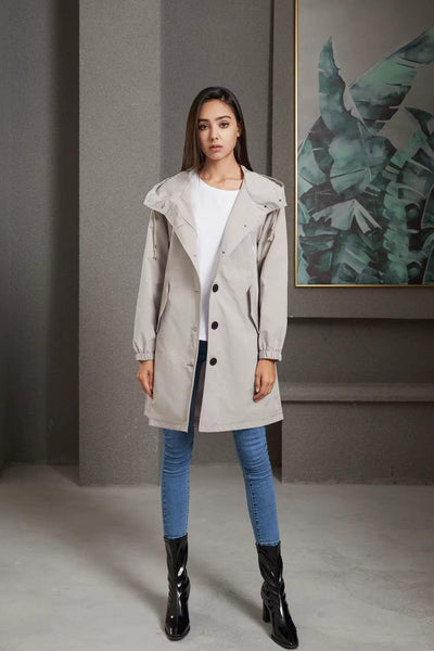 Megan | Women’s Casual Long Button Front Coat
