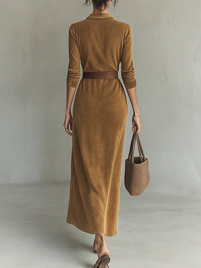 Suede Maxi Dress