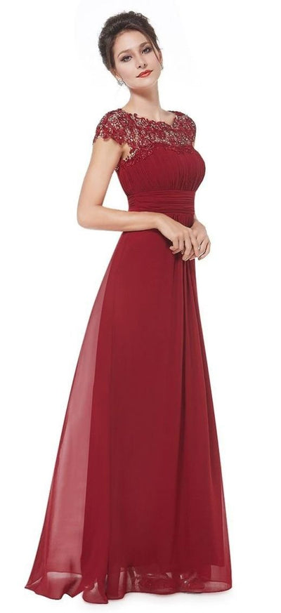 Shirley | Lacey Neckline Bridesmaid Dress