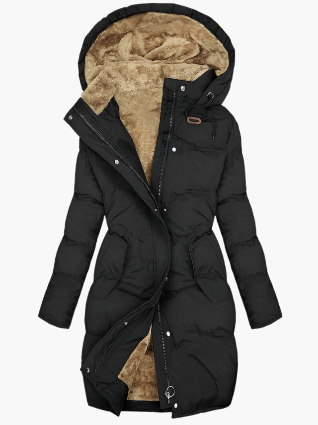 Olivia | Women’s Long Quilted Hooded Winter Coat