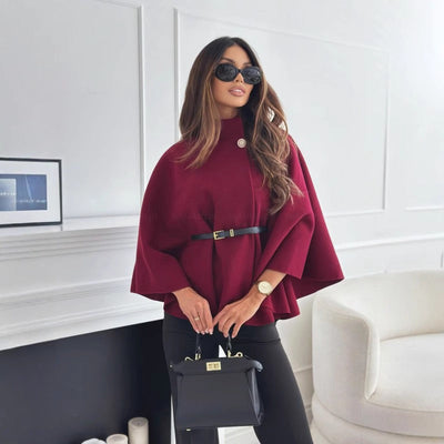 Eleanor | Women’s Elegant Belted Cape Jacket