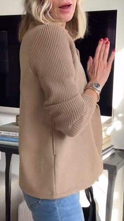 Amavira | Elegant Knit-Sleeve Blazer