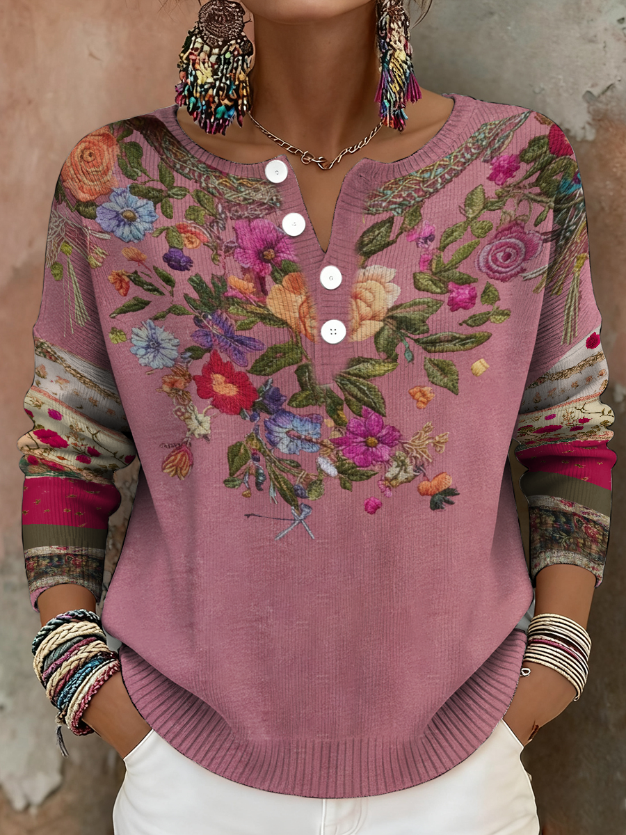 Floral Art Tops for Women's Breast Cancer Awareness