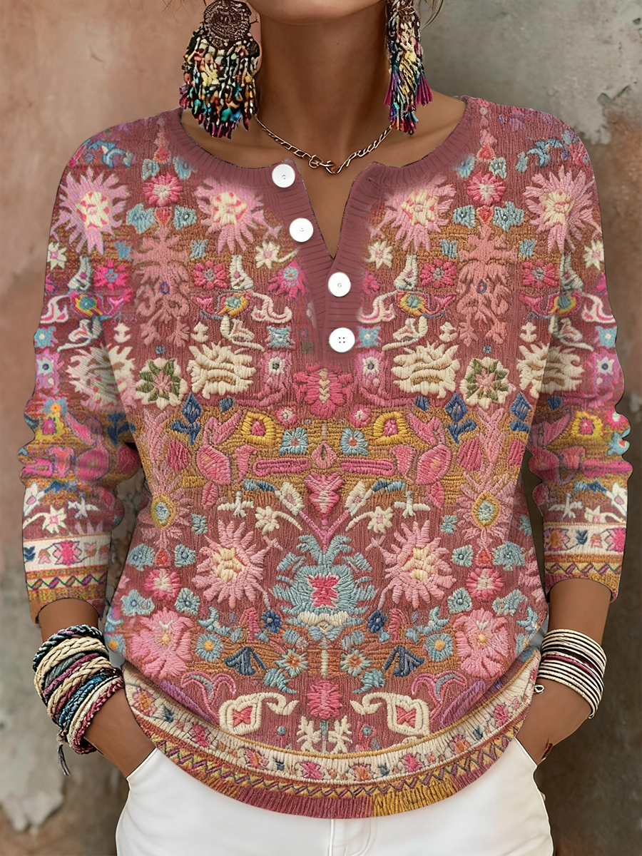 Bohemian Blossom - Floral Art Print Tops for Women