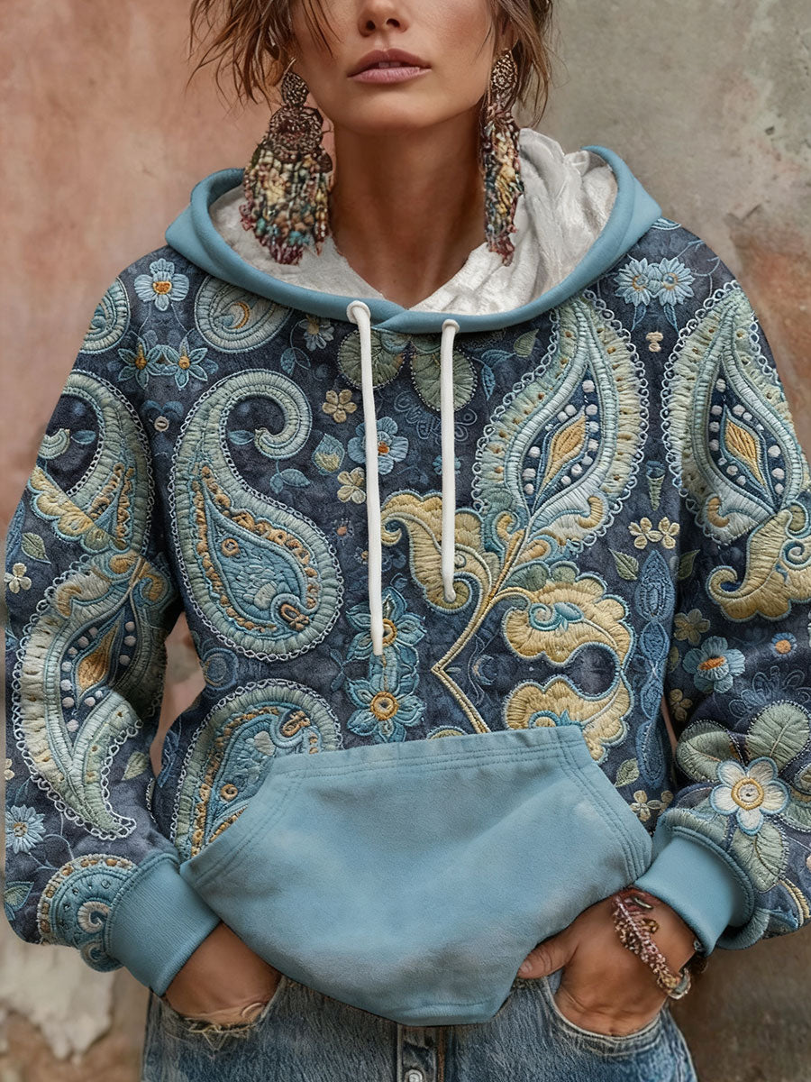 Luna™ - Bohemian Floral Art Hoodie for Women