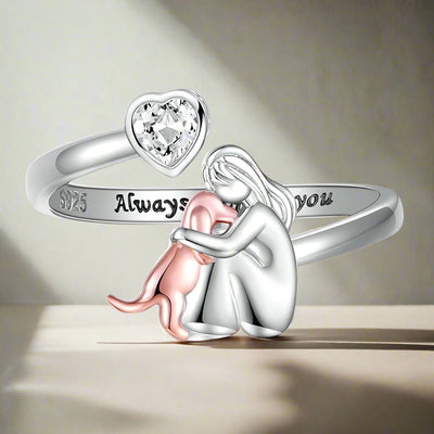Dog Embrace Ring (Rose)